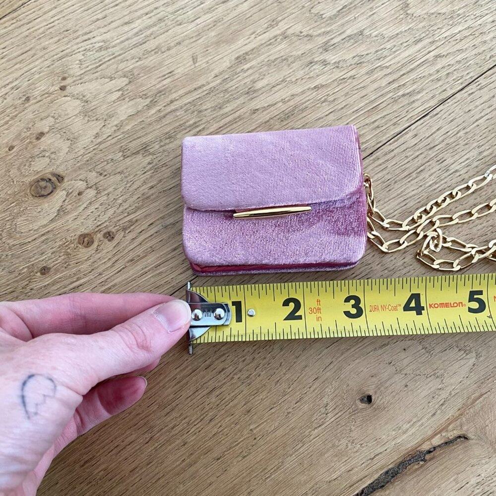 Tyler Ellis Micro Mini Candy Clutch Velvet Purse in Pink - Picture 7 of 8
